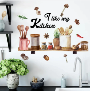 Kitchen Tableware, Mushroom Ingredients, Seasoning, Background Wall, Kitchen Home Decoration Wall Sticker