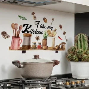 Kitchen Tableware, Mushroom Ingredients, Seasoning, Background Wall, Kitchen Home Decoration Wall Sticker