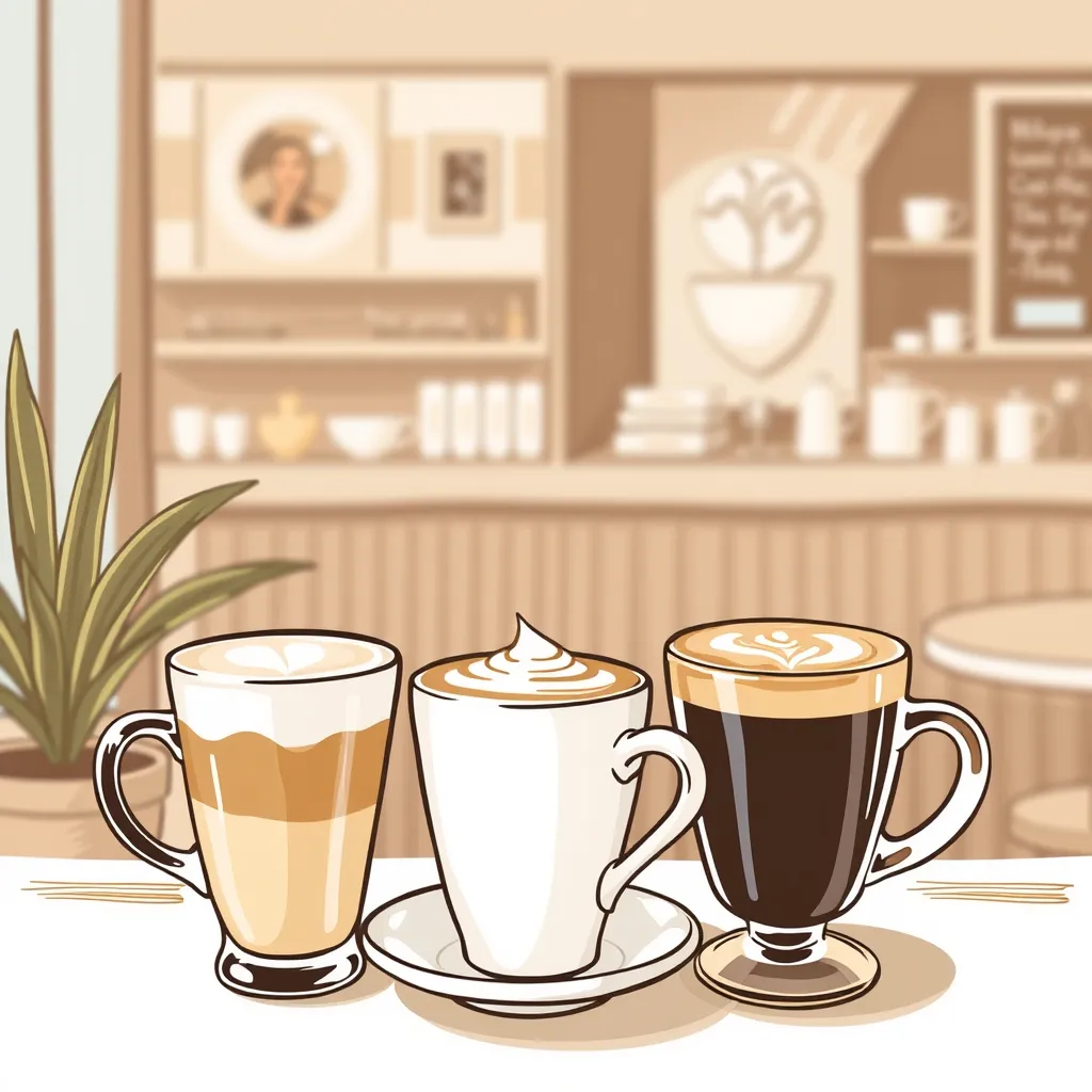 Classic Coffee Shop Lattes and Cappuccinos