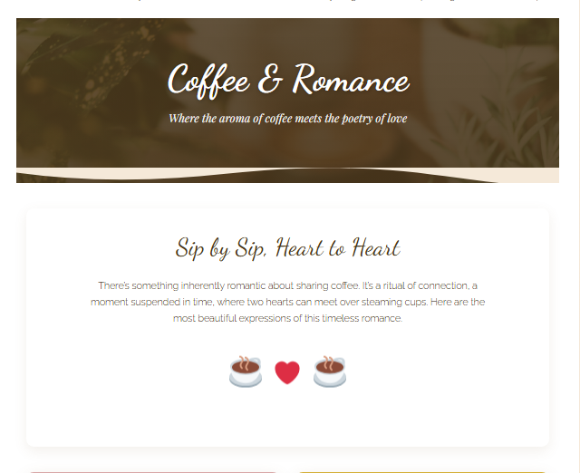 What is a romantic quote about coffee